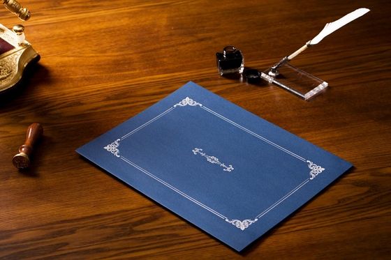 Het zilveren Hete Stempelen vulde OEM/ODM van de Certificaathouder in Verzamelings Blauwe Kleur op